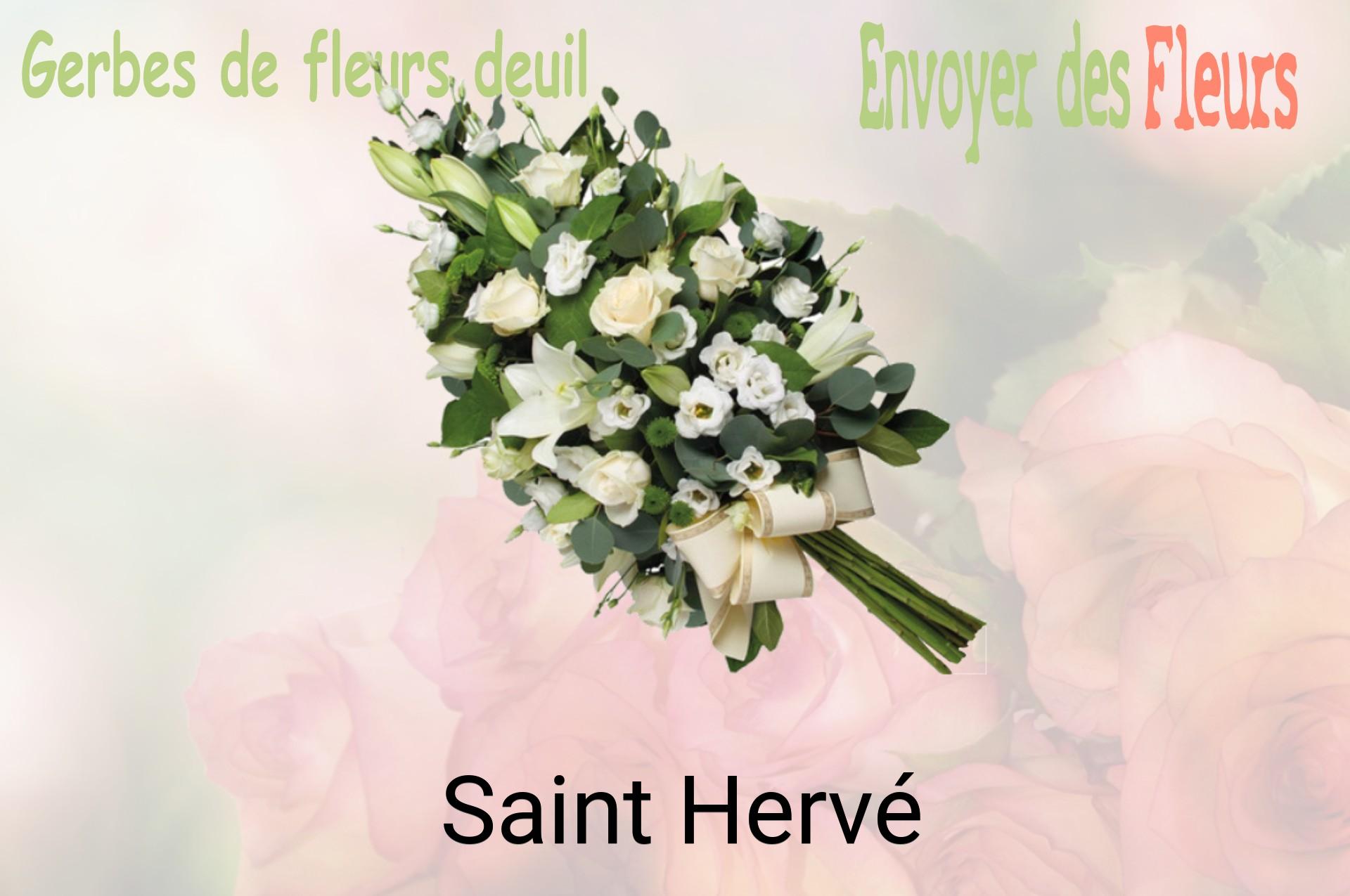 Gerbe de fleurs de deuil livrée à Saint-Hervé
